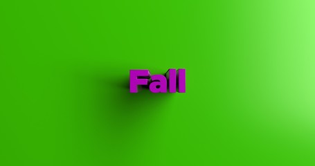 Fall - 3D rendered colorful headline illustration.  Can be used for an online banner ad or a print postcard.