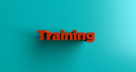 Training - 3D rendered colorful headline illustration.  Can be used for an online banner ad or a print postcard.