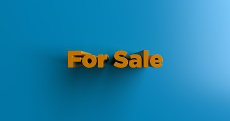 For Sale - 3D rendered colorful headline illustration.  Can be used for an online banner ad or a print postcard.