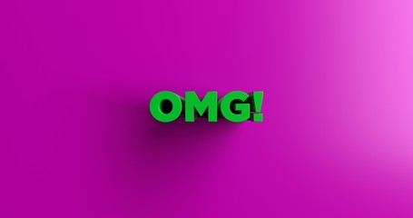 OMG! - 3D rendered colorful headline illustration.  Can be used for an online banner ad or a print postcard.