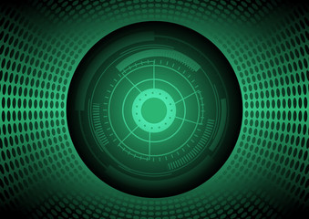 Abstract digital green eye vector illustration