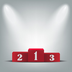 Red podium for the winners,Awards Ceremony vector illustration