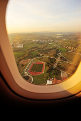 Fototapeta na wymiar Turkey, landing aircraft, Istanbul highangel view from plane