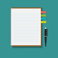 Notebook and pen vector