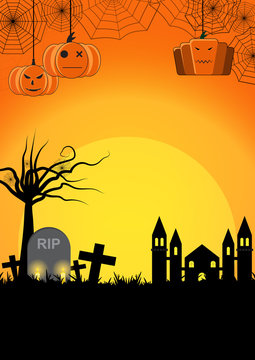 Halloween graveyard background