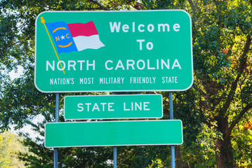 Welcome to North Carolina road sign