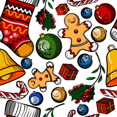 Christmas colored toy pattern
