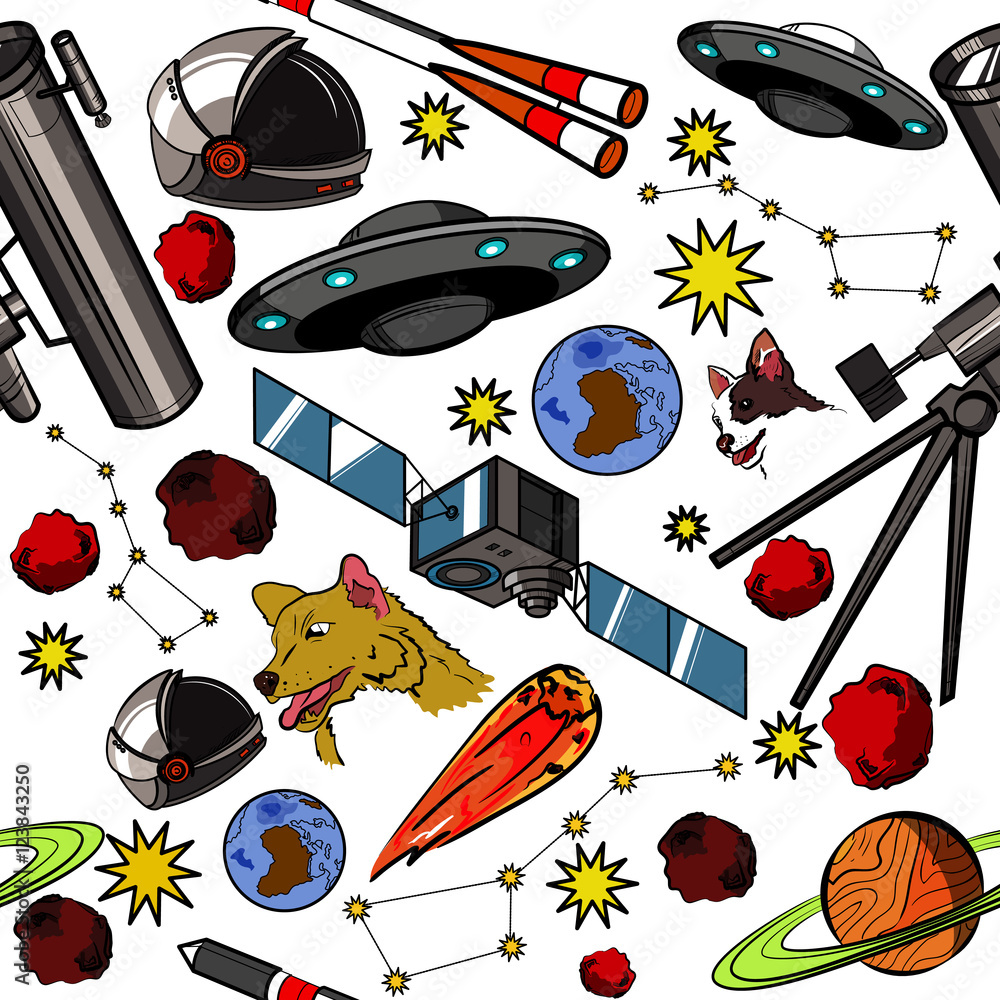 Poster pattern with space elements