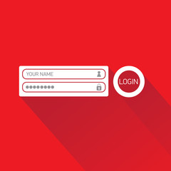 vector Login website template flat design.