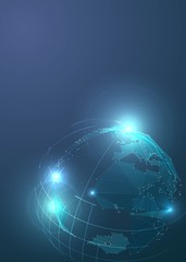 Abstract Triangles Planet Earth in Space.