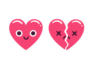 Cute emoticon hearts