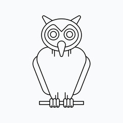 Owl Halloween illustration, Vector icon