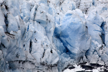 Blue Icy Portage Glacier Crevaces Alaska