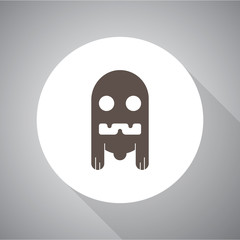 Ghost character in flat style for festive Halloween design