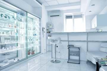 Reception in modern beauty salon