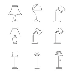 Light fixture outline icons