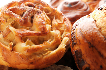 Assortment of fresh pastries, closeup