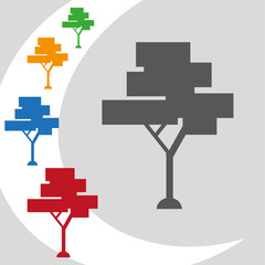 tree. Vector image tree. Silhouette tree. Flat icon tree. Illustration tree.