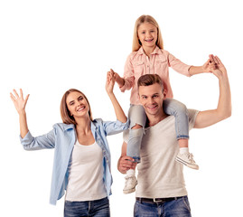 Little girl and her parents