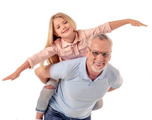 Grandpa and little girl