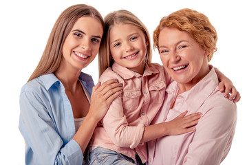 Grandma, mom and little girl