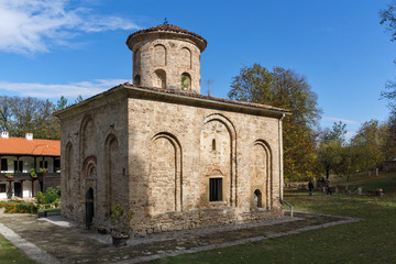 Fototapeta na wymiar Panoramic view of church in medieval Zemen Monastery, Pernik Region, Bulgaria