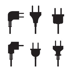 electric plug icons set