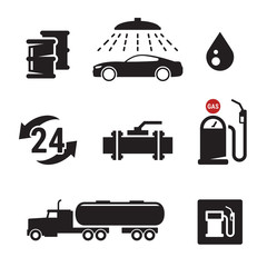 Gasoline station icons set