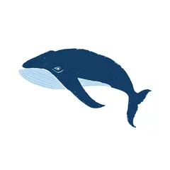 Fotobehang Typographical poster with whale © Marina Gorskaya