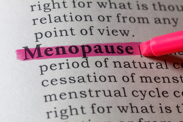 Dictionary definition of menopause - obrazy, fototapety, plakaty