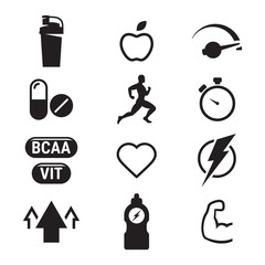 sport supplements icons