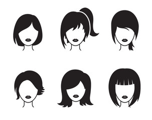 woman's hair silhouettes