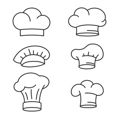Chef hat icons set