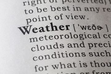 Obraz premium Dictionary definition of Weather