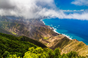 Amazing view of mountain and ocean, Tenerife.
