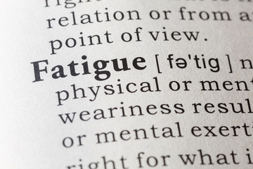 Obraz premium Dictionary definition of fatigue