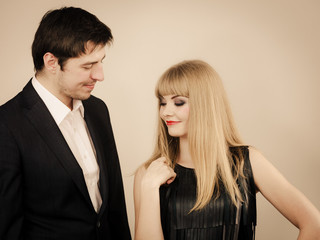 Elegant couple on perfect date.