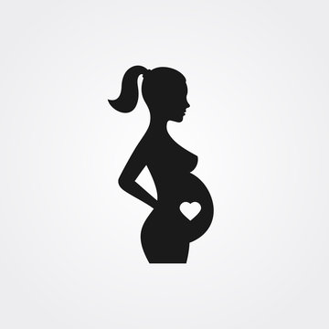 Pregnant woman icon, symbol