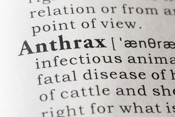 Obraz premium Dictionary definition of anthrax