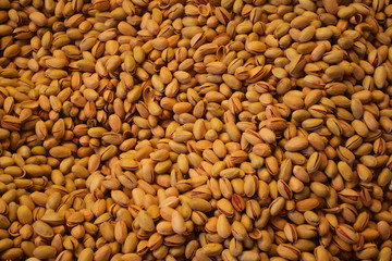 Pistachios closeup at a market in Istanbul Turkey