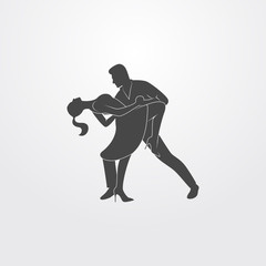 Fototapeta na wymiar Pair dance silhouette icon