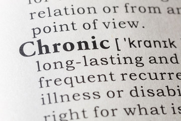 Obraz premium Dictionary definition of chronic