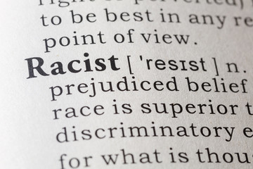 Dictionary definition of racist