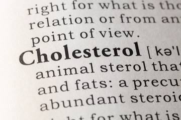Obraz premium Dictionary definition of cholesterol