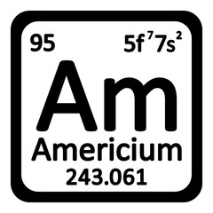 Periodic table element americium icon.