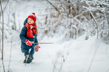 Little girl outdoors on winter