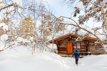 Kid outdoors on winter