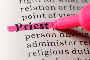 Fototapeta premium Dictionary definition of priest