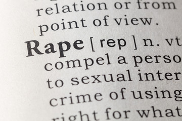Fototapeta premium Dictionary definition of rape