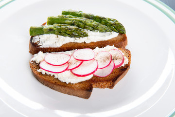Two different sandwich on plate